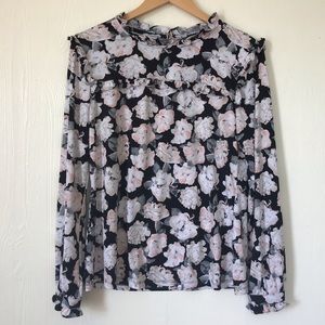 Karl Lagerfeld Paris rose print blouse